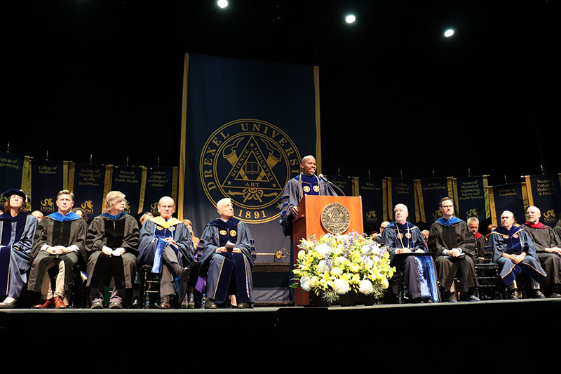 Nina Henderson Provost and Executive Vice President for Academic Affairs M. Brian Blake, PhD, spoke at Drexel University's 2019 Convocation. 